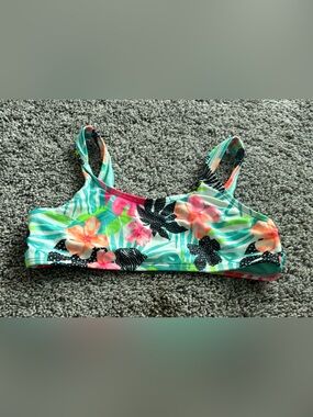 Tropical Floral Bikini Top - Multicolor